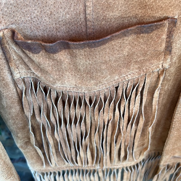 Leather Gallery Vintage 💯 Leather FringedCowboy Jacket Sz Small Men’s Authentic - Picture 7 of 16